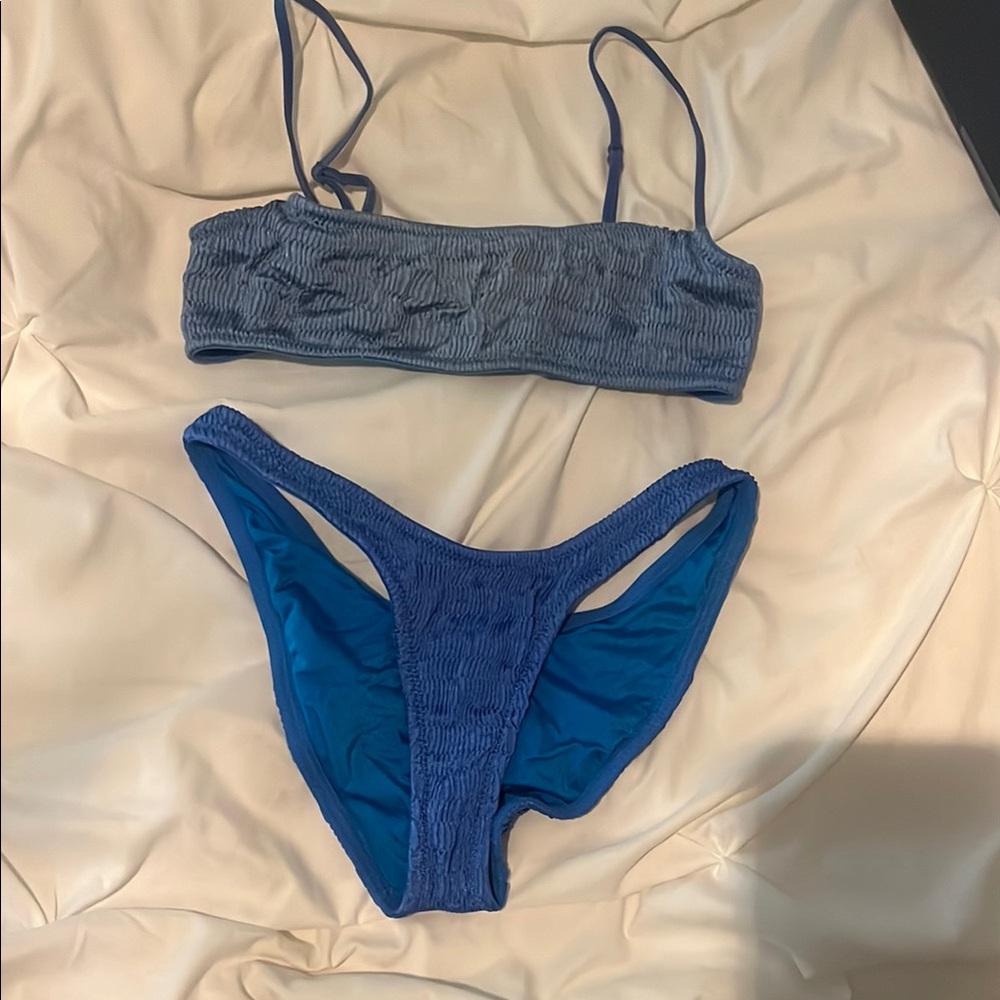 Triangl blue bikini set